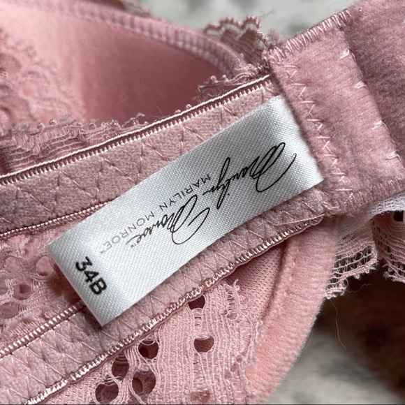 Marylin Monroe Underwire Lace Bra Mauve Adjustable - Picture 3 of 3